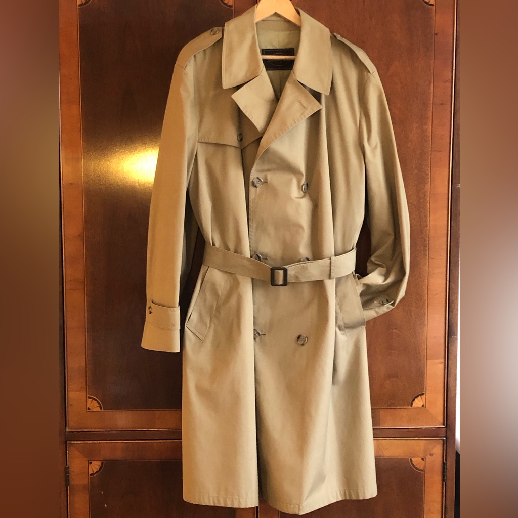 Botany 500 Mens Sz 46l TrenchRain Coat Looks Brand New